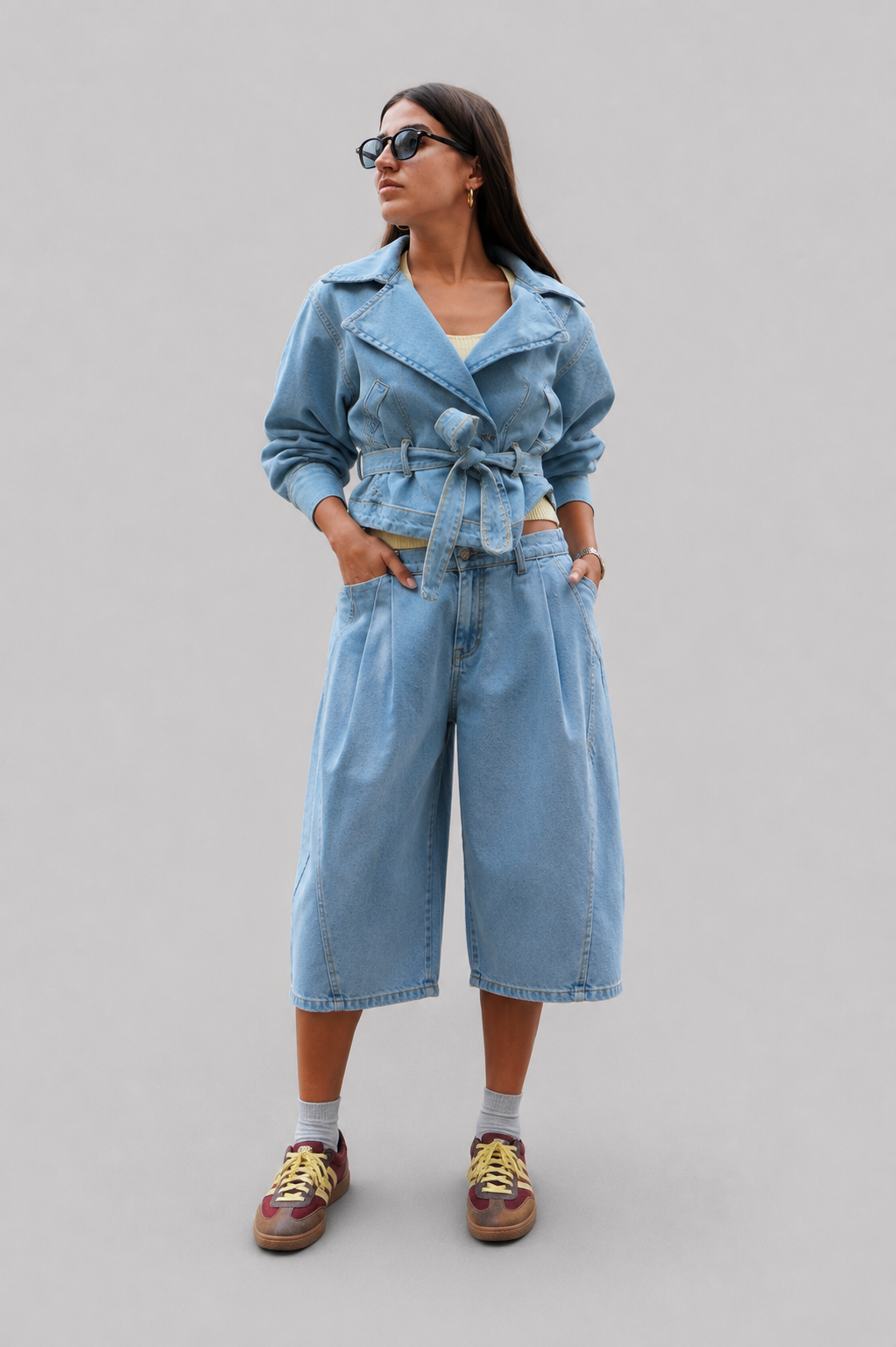 Cropped Denim Set